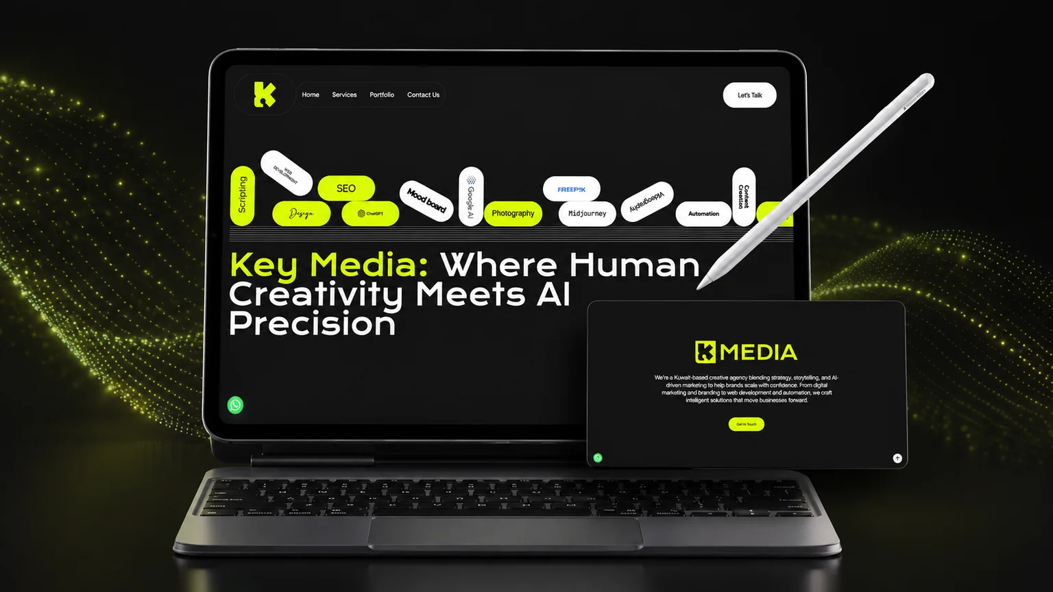 Key Media AI agency website designed by Virtuprose