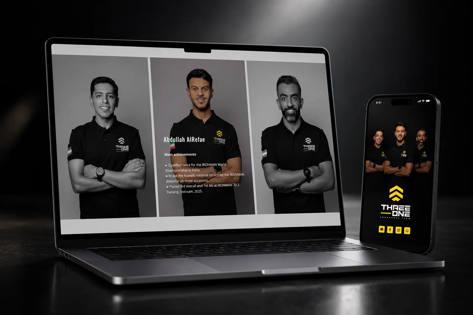 Three One Athletes sports brand website designed by Virtuprose